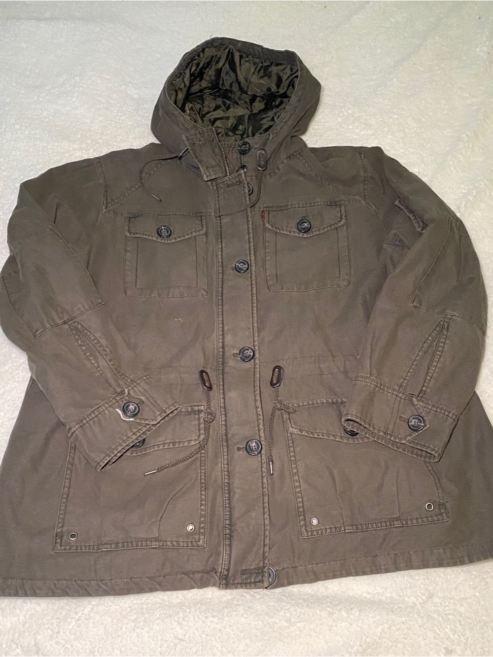 NWOT Levi's Dark Olive Hooded Utility Jacket